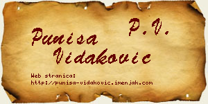 Puniša Vidaković vizit kartica